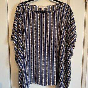 Michael Kors Navy and White Striped Blouse